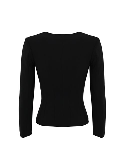 Giacca in crepe con lacci criss-cross Nero Elisabetta Franchi | GI13551E2110